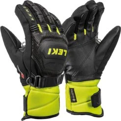 Leki Junior Handschuh RACE COACH FLEX S GTX Black/ice Lemon