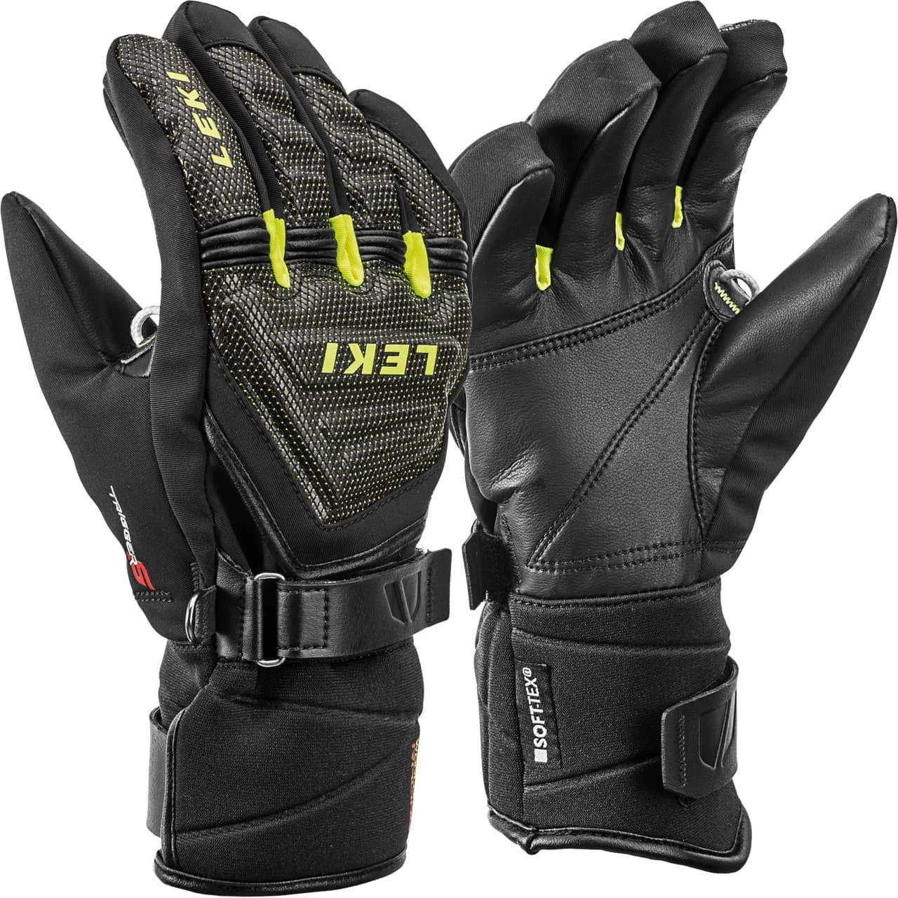 Leki Junior Handschuh RACE COACH C-TECH S Black/ice Lemon