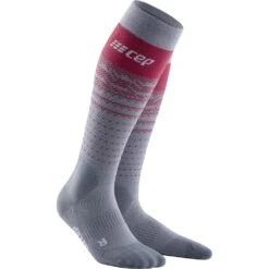 CEP Ski Socken THERMO MERINO COMPRESSION Grey/red