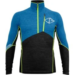 Langarm Zip-Shirt FLAME Blue