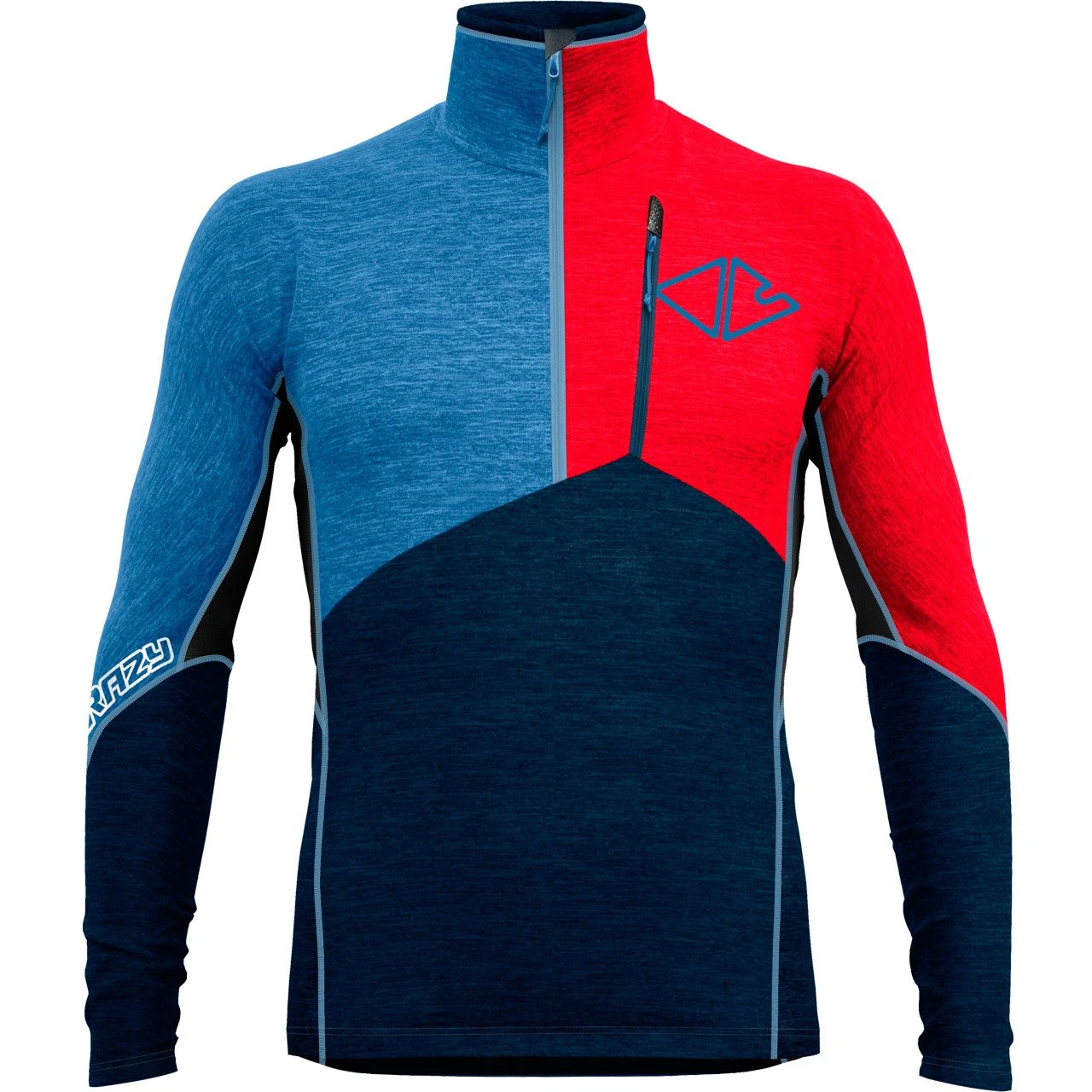 Langarm Zip-Shirt FLAME Red