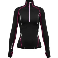 Langarm Zip-Shirt ALLURE ZIP Black/pink