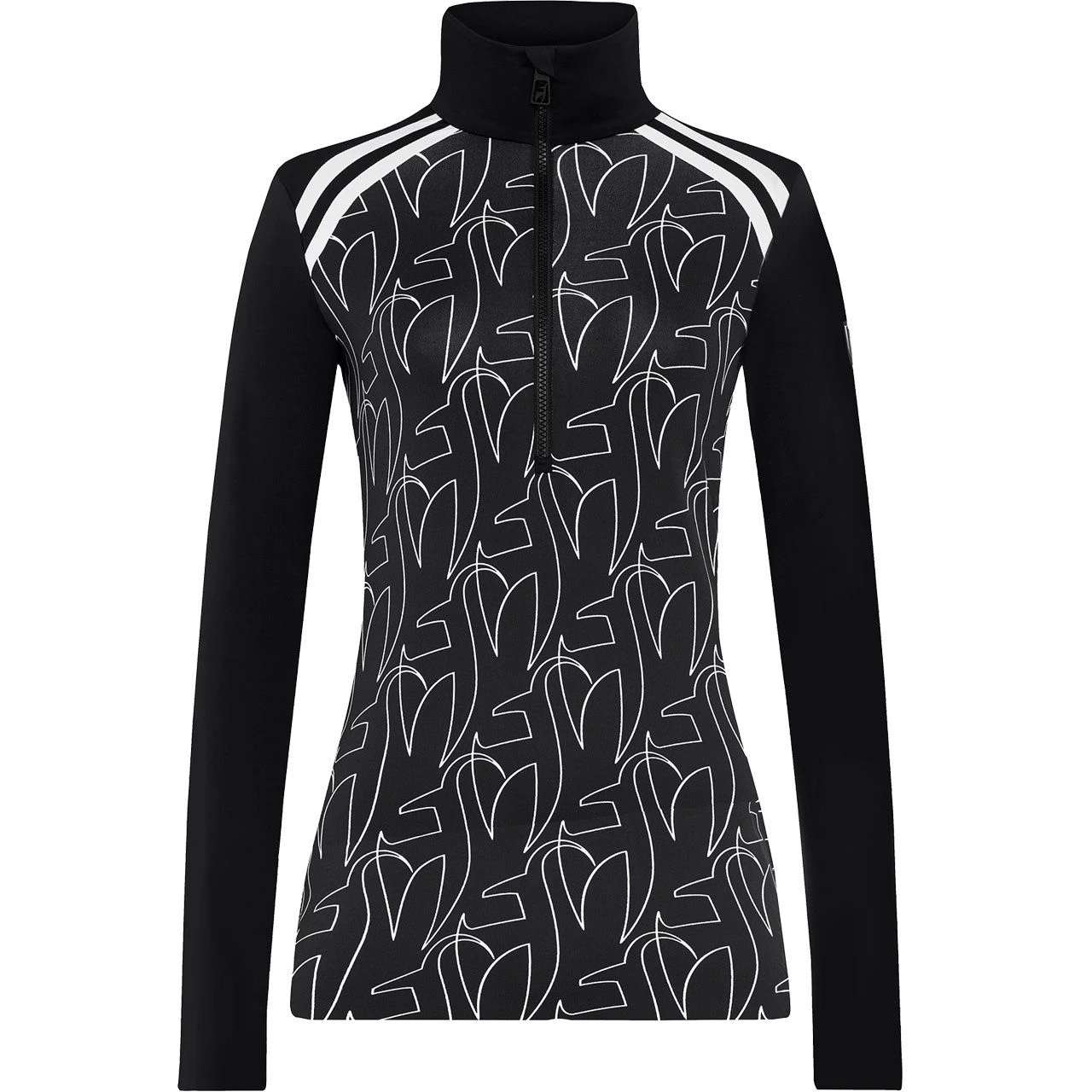 Skishirt LUNA PRINT Black