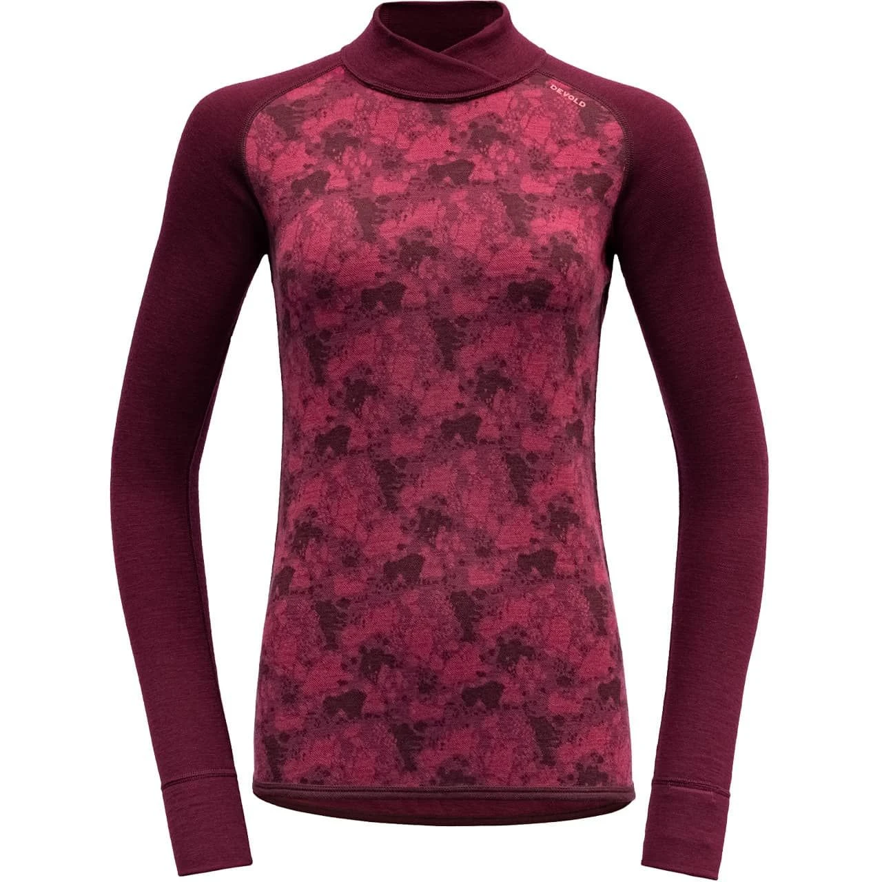 Devold Merino 230 Langarm Shirt KVITEGGA Beetroot Red - Image 2
