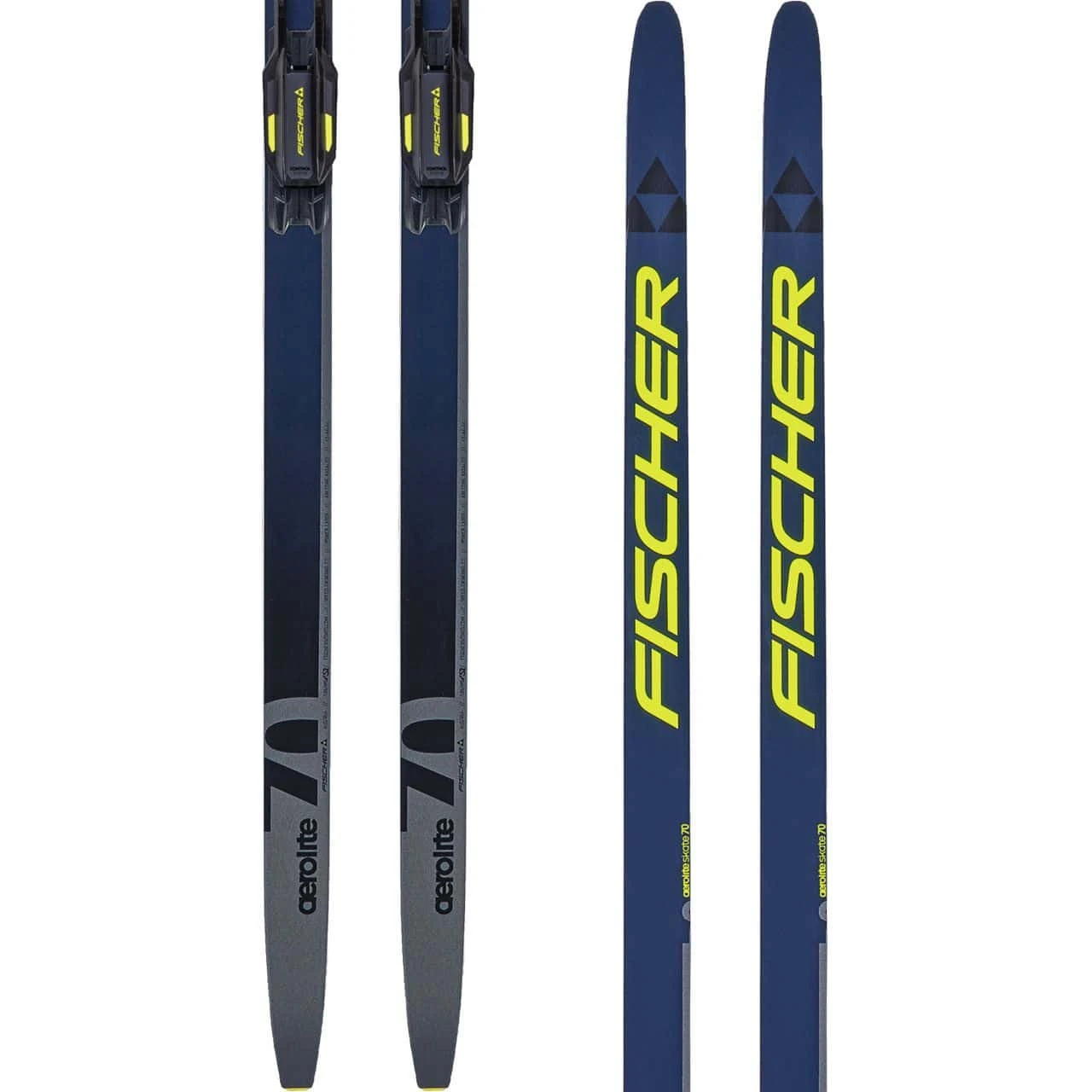 Fischer Aerolite Skate 70 Blue/yellow Inkl. Control Skate Step-In Bindung (2023/24)