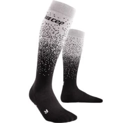 CEP Skisocken SNOWFALL COMPRESSION Black/offwhite